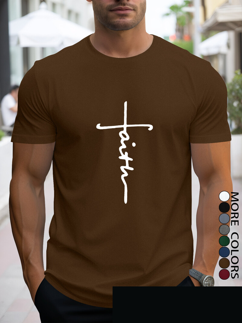 Мъжка тениска с къс ръкав, подходяща за пролетно-летни ваканции, свободно време, спорт, мода и много продавани топове.