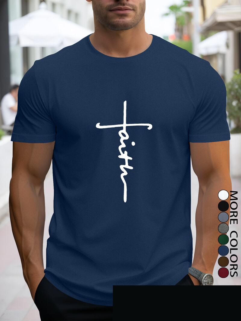 Мъжка тениска с къс ръкав, подходяща за пролетно-летни ваканции, свободно време, спорт, мода и много продавани топове.