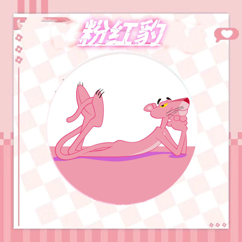 Розова пантера, значка около брошка с брошка, сладка, креативна 75 мм, анимационна ламарина, малък подарък, малки орнаменти