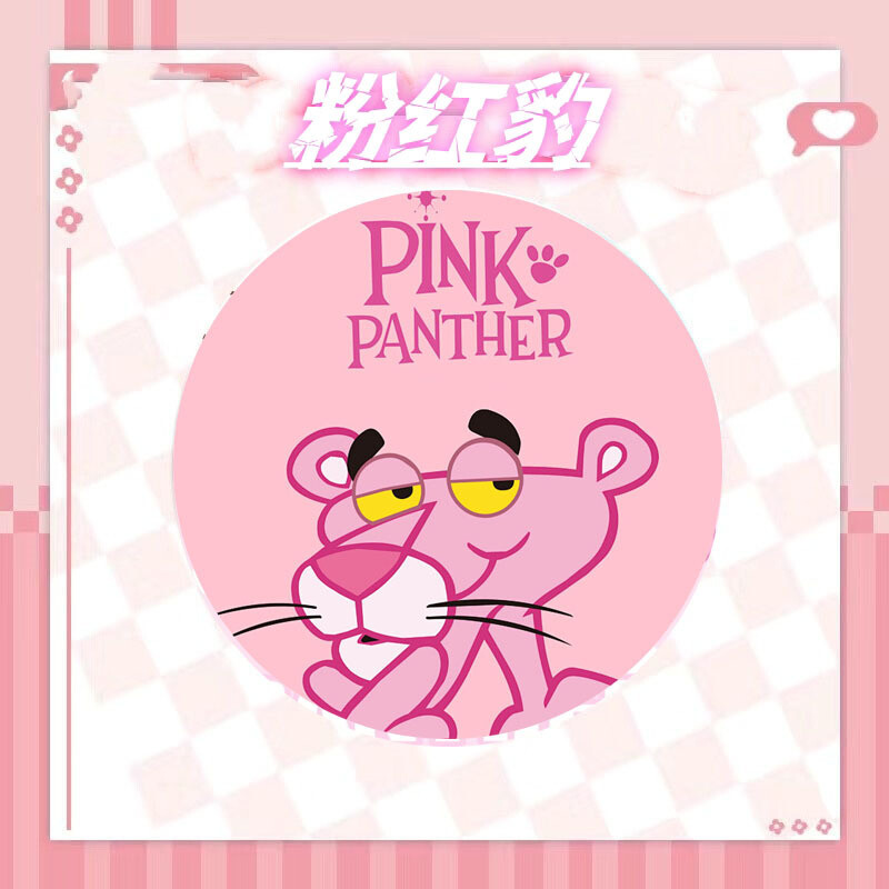 Розова пантера, значка около брошка с брошка, сладка, креативна 75 мм, анимационна ламарина, малък подарък, малки орнаменти