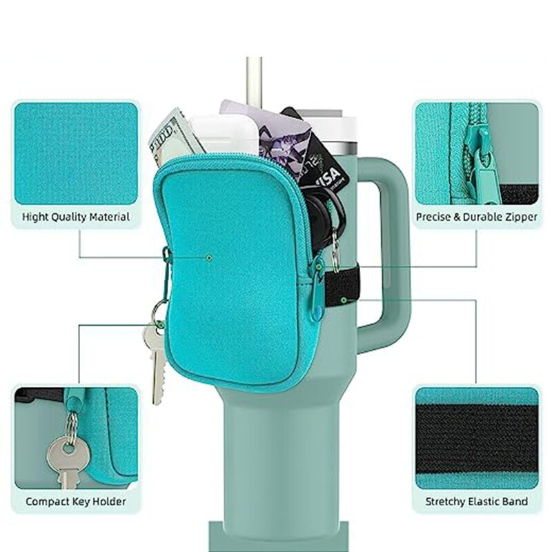 Прост многофункционален преносим държач за чаши с дръжка от 40 унции, държач за чаши за кола, чаша за вода, термос, чанта за монети, ключ