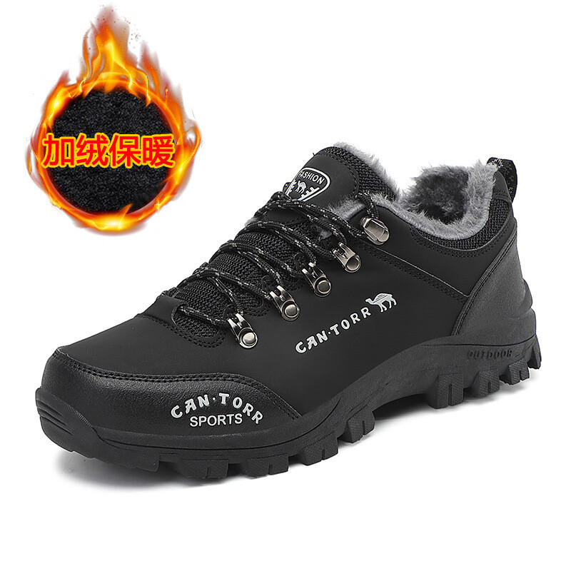 Мъжки спортни, неплъзгащи се, устойчиви на износване туристически обувки PLOVER, есенни и зимни, нови кадифени ежедневни обувки, дишащи, водоустойчиви, за пътуване