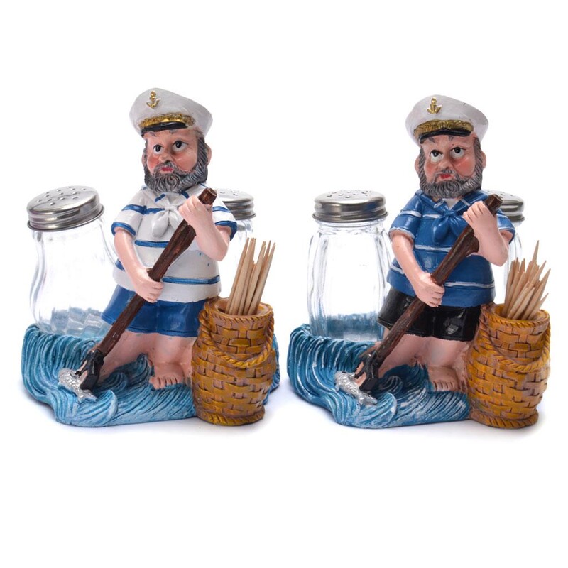 Комплект за сол и пипер, Моряк, Керамика, 11х4 см