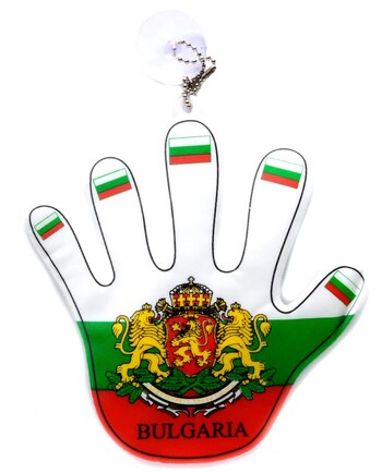 Знаме България, Форма на ръка, PVC, 17х17 см