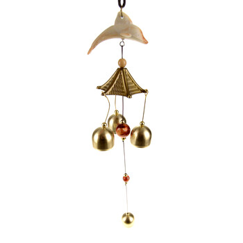 Вятърен звънец Делфин, Метал/пластмаса, 3 камбанки