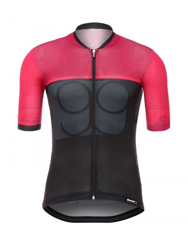 Ανδρική φανέλα ποδηλασίας άνοιξη-καλοκαίρι με κοντά μανίκια SANTINI, αναπνεύσιμη