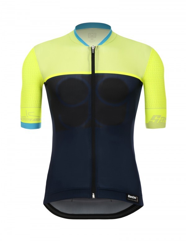 Ανδρική φανέλα ποδηλασίας άνοιξη-καλοκαίρι με κοντά μανίκια SANTINI, αναπνεύσιμη