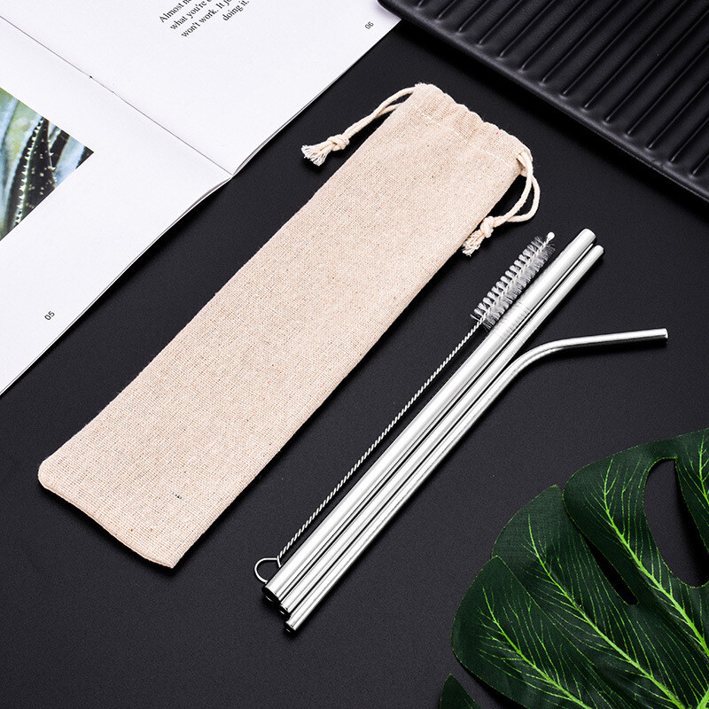 304 nerūdijančio plieno šiaudelių rinkinys tarpvalstybiniam naudojimui, kūrybingas šiaudelių rinkinys dovanai, nešiojamas šiaudelių rinkinys su logotipo spausdinimu