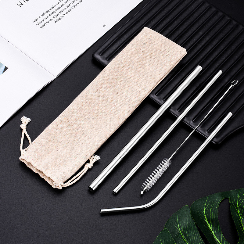 304 nerūdijančio plieno šiaudelių rinkinys tarpvalstybiniam naudojimui, kūrybingas šiaudelių rinkinys dovanai, nešiojamas šiaudelių rinkinys su logotipo spausdinimu