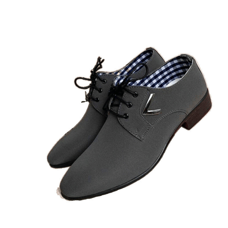 Proljetne i jesenske britanske mladenačke korejske moderne muške cipele lagane poslovne ležerne muške kožne cipele od prozračnog platna