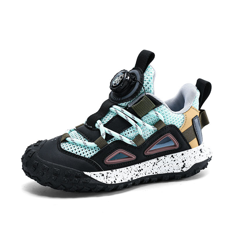 Детски спортни обувки за момчета, обувки с куха катарама, зимен стил 2025, нови леки, дишащи, неплъзгащи се детски спортни обувки