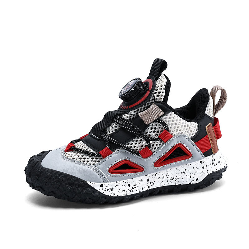 Детски спортни обувки за момчета, обувки с куха катарама, зимен стил 2025, нови леки, дишащи, неплъзгащи се детски спортни обувки