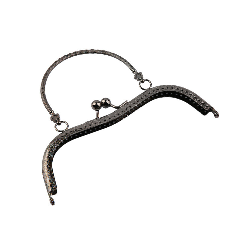 19 cm ilgio penkių spalvų M formos raižyta auksinė rankinės rankena, drakono ir fenikso aksesuarai, nėriniuota rankena su auksine rankena