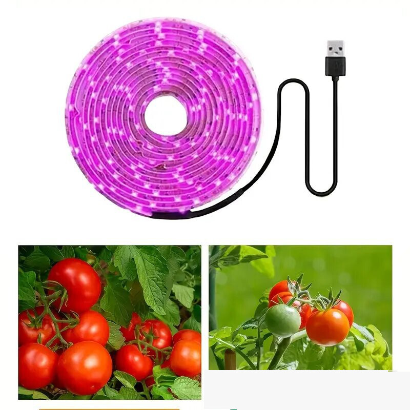 LED augalų augimo lempa su 5V2835 viso spektro augalų užpildymo šviesa, maitinama USB, spalvinga šviesos juosta sukulentams