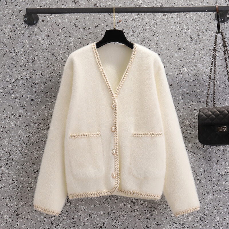 Moteriški didelių dydžių drabužiai 2025 m., stora sesuo MM, pavasaris, nauja mada, temperamentas, amžių mažinantis, tingus megztinis, megztinis