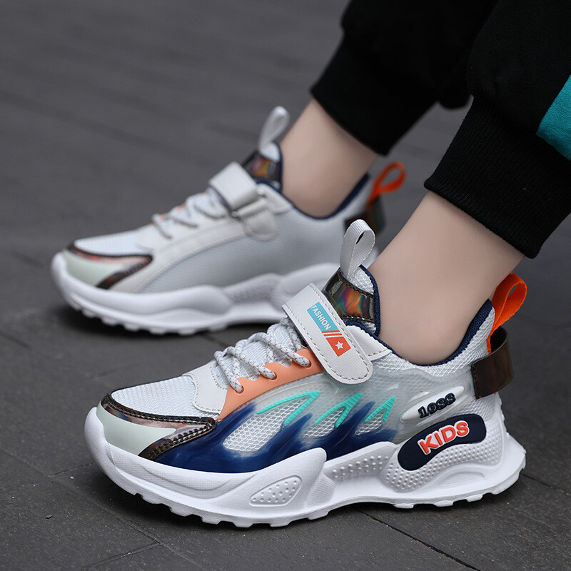 „Jinjiang“ vaikiški batai berniukams, nauji pavasariniai ir rudens kvėpuojantys vaikiški sportiniai batai su dvigubu tinkleliu vidurinių ir vyresnių klasių mokiniams 2025 m.