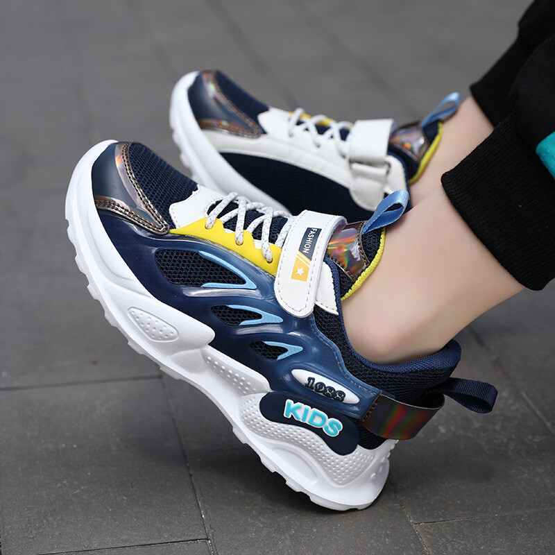 „Jinjiang“ vaikiški batai berniukams, nauji pavasariniai ir rudens kvėpuojantys vaikiški sportiniai batai su dvigubu tinkleliu vidurinių ir vyresnių klasių mokiniams 2025 m.