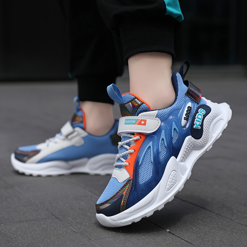 „Jinjiang“ vaikiški batai berniukams, nauji pavasariniai ir rudens kvėpuojantys vaikiški sportiniai batai su dvigubu tinkleliu vidurinių ir vyresnių klasių mokiniams 2025 m.