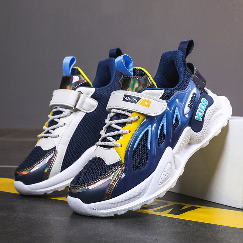 „Jinjiang“ vaikiški batai berniukams, nauji pavasariniai ir rudens kvėpuojantys vaikiški sportiniai batai su dvigubu tinkleliu vidurinių ir vyresnių klasių mokiniams 2025 m.