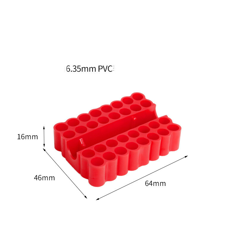 Лента за съхранение на битове 6.35 мм шестостенна дръжка за отвертка, кутия за съхранение, 10 отвора, 12 отвора, мека гумена лента за съхранение