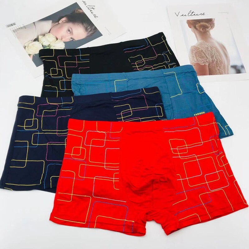 Muške bokserice od bambusovih vlakana, 4 komada, velike veličine, srednjeg struka, jednobojne