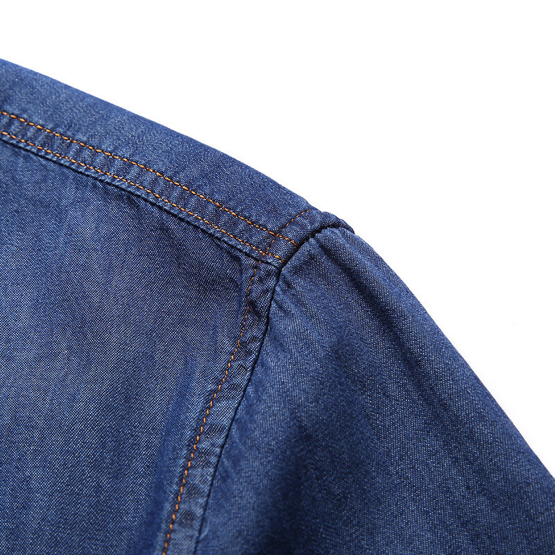 Лятна нова мъжка дънкова риза с къс ръкав, ежедневна, тънка, широка, голям размер, 3106