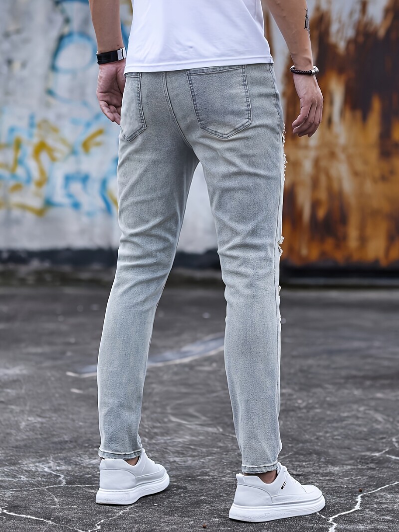 Muške uske traperice s rupama