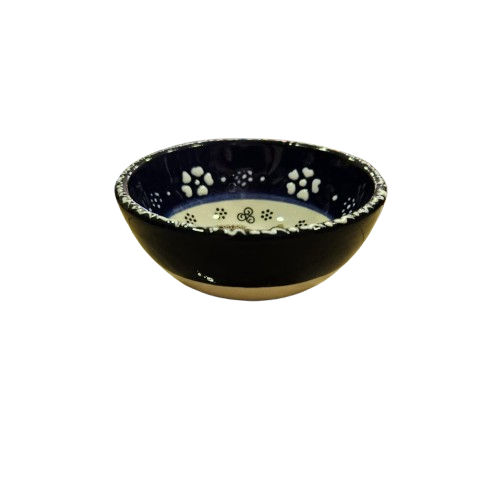 Купичка за ядки, Костенурки, Керамична, Ръчно рисувана, Син/Тъмно син, 8см/диаметър