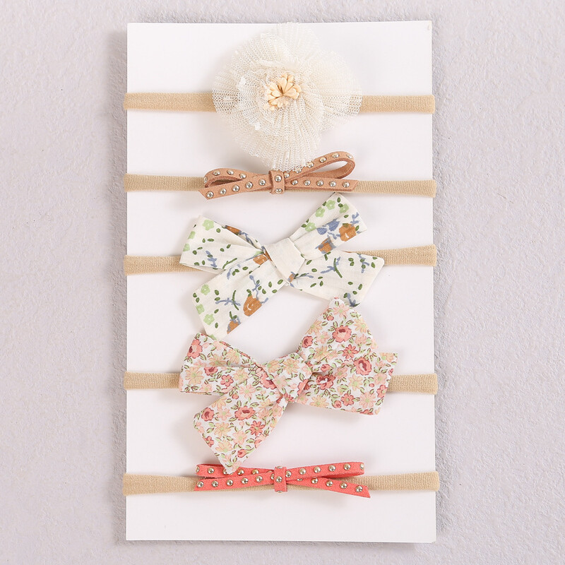 Vanjskotrgovinske europske i američke dječje trake za kosu, set od 5 dijelova, tanka najlonska traka za glavu, vrpca, dječja traka za kosu, dodaci za kosu, prsten za kosu