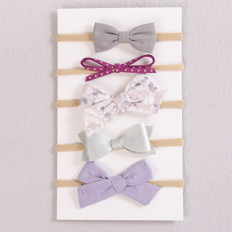 Vanjskotrgovinske europske i američke dječje trake za kosu, set od 5 dijelova, tanka najlonska traka za glavu, vrpca, dječja traka za kosu, dodaci za kosu, prsten za kosu