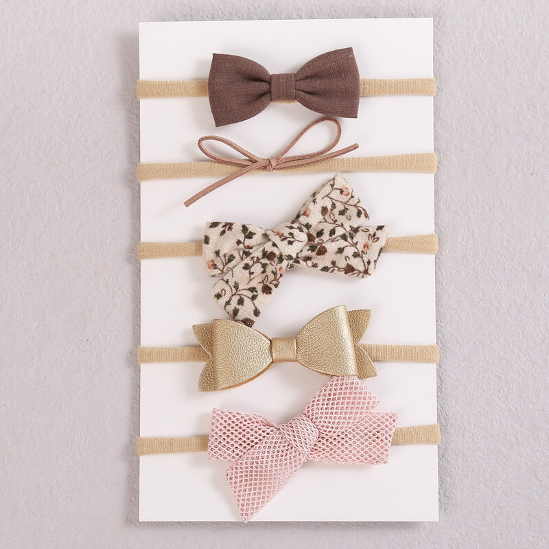 Vanjskotrgovinske europske i američke dječje trake za kosu, set od 5 dijelova, tanka najlonska traka za glavu, vrpca, dječja traka za kosu, dodaci za kosu, prsten za kosu