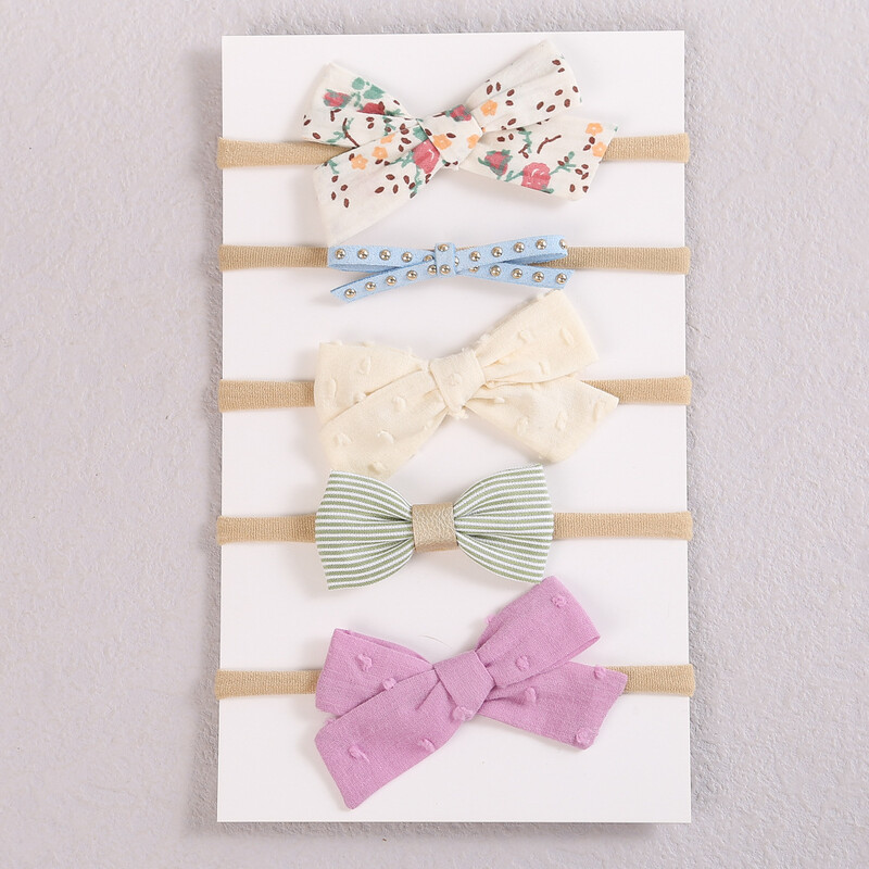 Vanjskotrgovinske europske i američke dječje trake za kosu, set od 5 dijelova, tanka najlonska traka za glavu, vrpca, dječja traka za kosu, dodaci za kosu, prsten za kosu