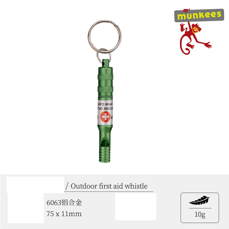 Munkees pirmās palīdzības svilpe izdzīvošanai savvaļā, dzīvību glābjoša izdzīvošanas svilpe brīvā dabā, augstfrekvences savvaļas dzīvnieku svilpe, ūdensizturīga