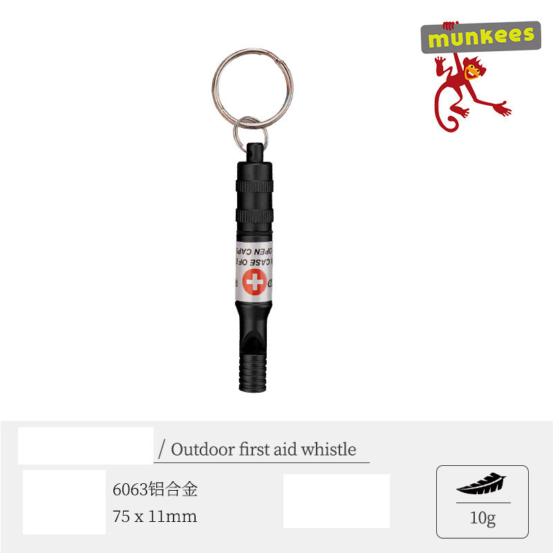 Munkees pirmās palīdzības svilpe izdzīvošanai savvaļā, dzīvību glābjoša izdzīvošanas svilpe brīvā dabā, augstfrekvences savvaļas dzīvnieku svilpe, ūdensizturīga