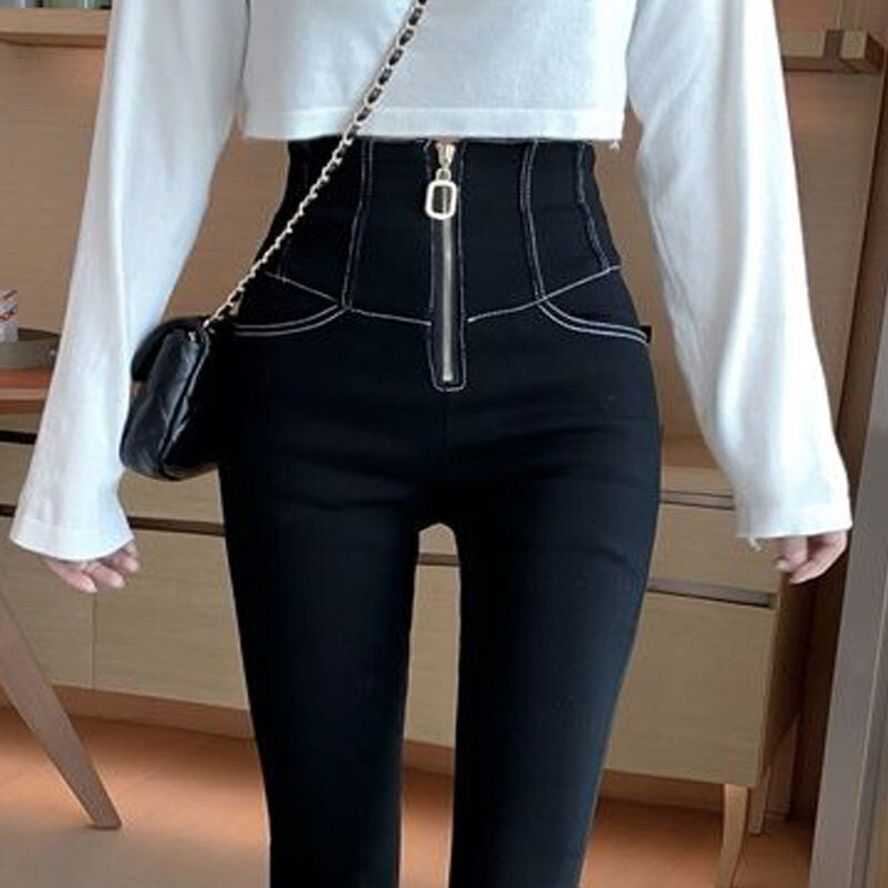 Ženske tajice s besplatnom dostavom za gornju odjeću, mršavljenje, internetske poznate osobe s visokom elastičnošću, nove uske hlače visokog struka za proljeće i ljeto 2021., slim crne