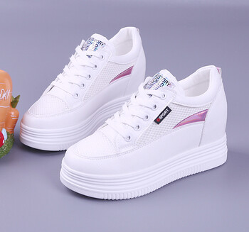 Sieviešu platformas kurpes ar biezu zoli, 2025. gada pavasaris/vasara, jaunas, dobas, elpojošas sieviešu tīklveida kurpes, plānas, baltas ikdienas kurpes sievietēm.