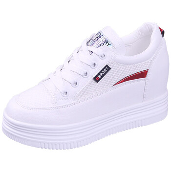 Sieviešu platformas kurpes ar biezu zoli, 2025. gada pavasaris/vasara, jaunas, dobas, elpojošas sieviešu tīklveida kurpes, plānas, baltas ikdienas kurpes sievietēm.