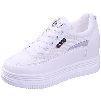 Sieviešu platformas kurpes ar biezu zoli, 2025. gada pavasaris/vasara, jaunas, dobas, elpojošas sieviešu tīklveida kurpes, plānas, baltas ikdienas kurpes sievietēm.