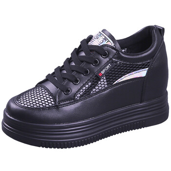 Sieviešu platformas kurpes ar biezu zoli, 2025. gada pavasaris/vasara, jaunas, dobas, elpojošas sieviešu tīklveida kurpes, plānas, baltas ikdienas kurpes sievietēm.