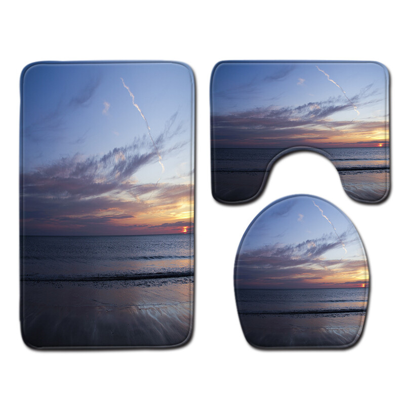 Trijų dalių vonios kambario komplektas, vonios kilimėlis, tualeto kilimėlių komplektas, durų kilimėlis, neslystantis vonios kambario kilimėlis