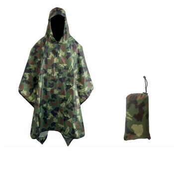 Užsienio prekybos daugiafunkcis trijų viename lietpaltis žygiams, stovyklavimui, vientisas nešiojamas PU lietpaltis