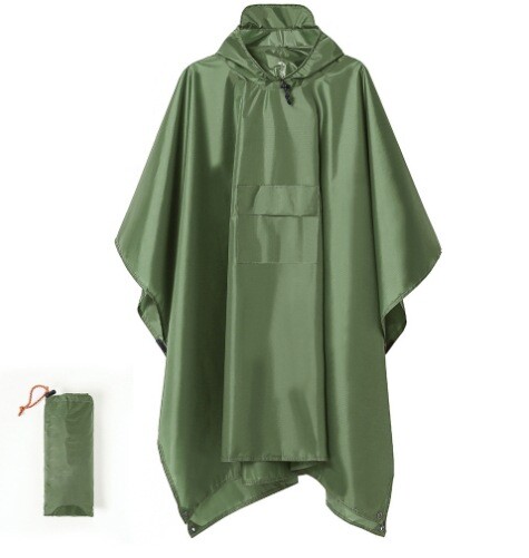 Užsienio prekybos daugiafunkcis trijų viename lietpaltis žygiams, stovyklavimui, vientisas nešiojamas PU lietpaltis