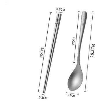 Trijų dalių gryno titano šaukštų, lazdelių ir šakučių rinkinys, nešiojami titano stalo įrankiai stovyklavimui, titano lydinio, metalinės lazdelės, šakutė, šaukštas ir kelioniniai įrankiai.