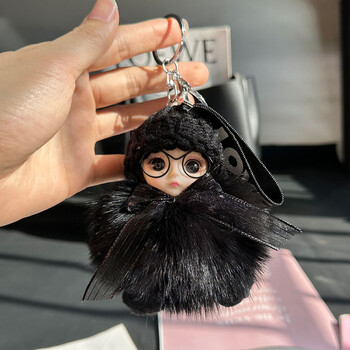 Χονδρική κούκλα αυτοκινήτου με γούνα αλεπούς μπρελόκ κρεμαστό κόσμημα κορίτσι χαριτωμένο βελούδινο μπάλα σχολική τσάντα κρεμαστό αξεσουάρ