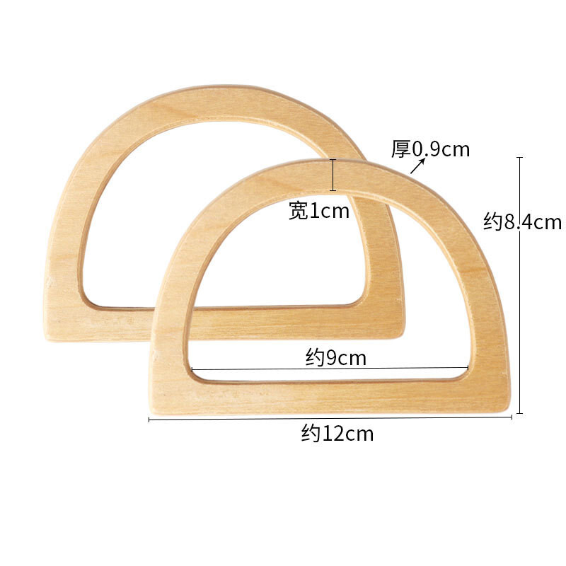 „Pasidaryk pats“ krepšio priedai iš bambuko rankenos, medinio rankenos žiedo, bambuko žiedo, rankinio traukimo žiedo, medinio žiedo rankenos, D formos rankenos