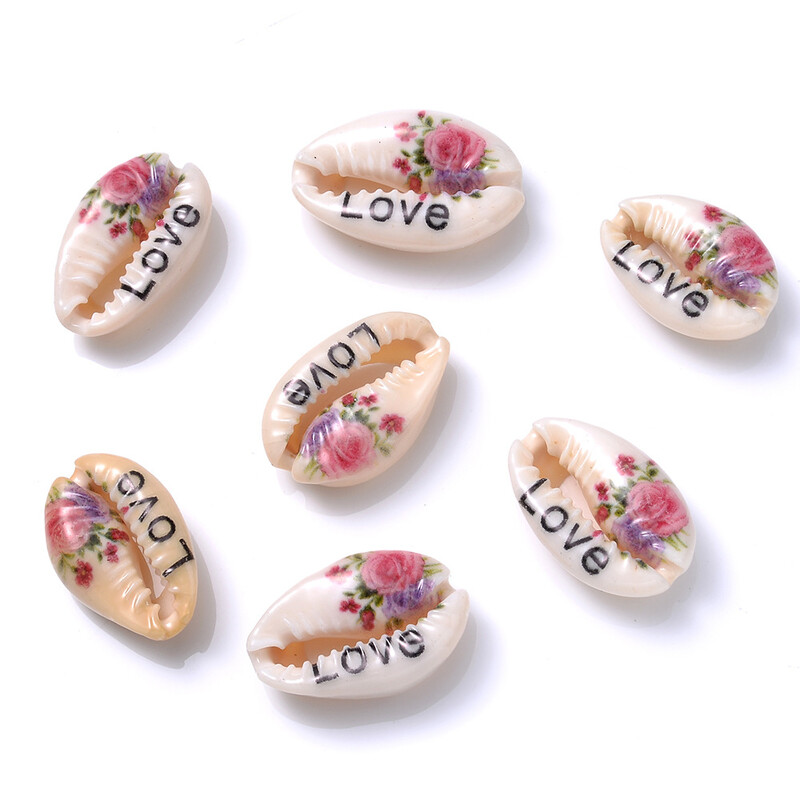 Трансгранични горещо продавани многостилни и многоцветни аксесоари за бижута „Направи си сам“ с цветен принт на естествена черупка с кактус, морска звезда