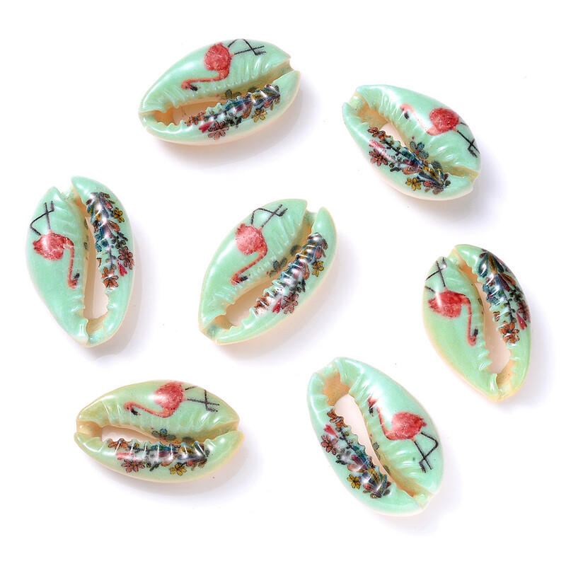 Трансгранични горещо продавани многостилни и многоцветни аксесоари за бижута „Направи си сам“ с цветен принт на естествена черупка с кактус, морска звезда