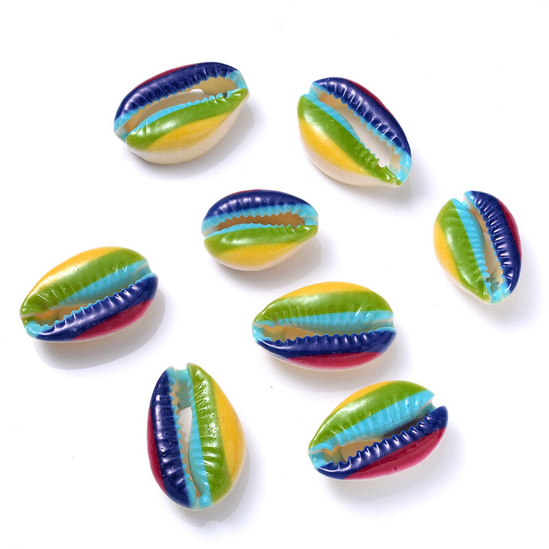 Трансгранични горещо продавани многостилни и многоцветни аксесоари за бижута „Направи си сам“ с цветен принт на естествена черупка с кактус, морска звезда