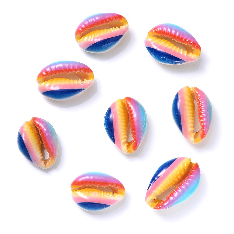 Трансгранични горещо продавани многостилни и многоцветни аксесоари за бижута „Направи си сам“ с цветен принт на естествена черупка с кактус, морска звезда