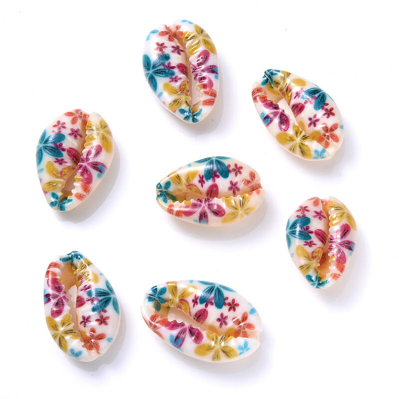 Трансгранични горещо продавани многостилни и многоцветни аксесоари за бижута „Направи си сам“ с цветен принт на естествена черупка с кактус, морска звезда